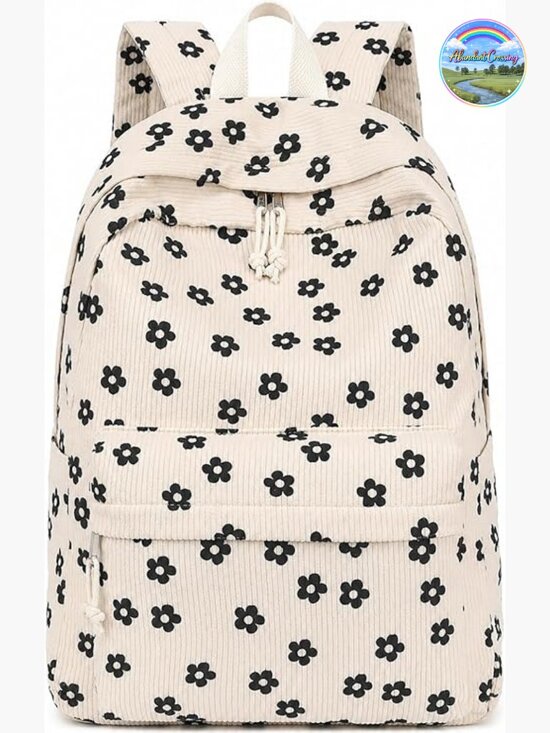 Corduroy School Backpack for Teen Girls Laptop Bag Daypack main image 6